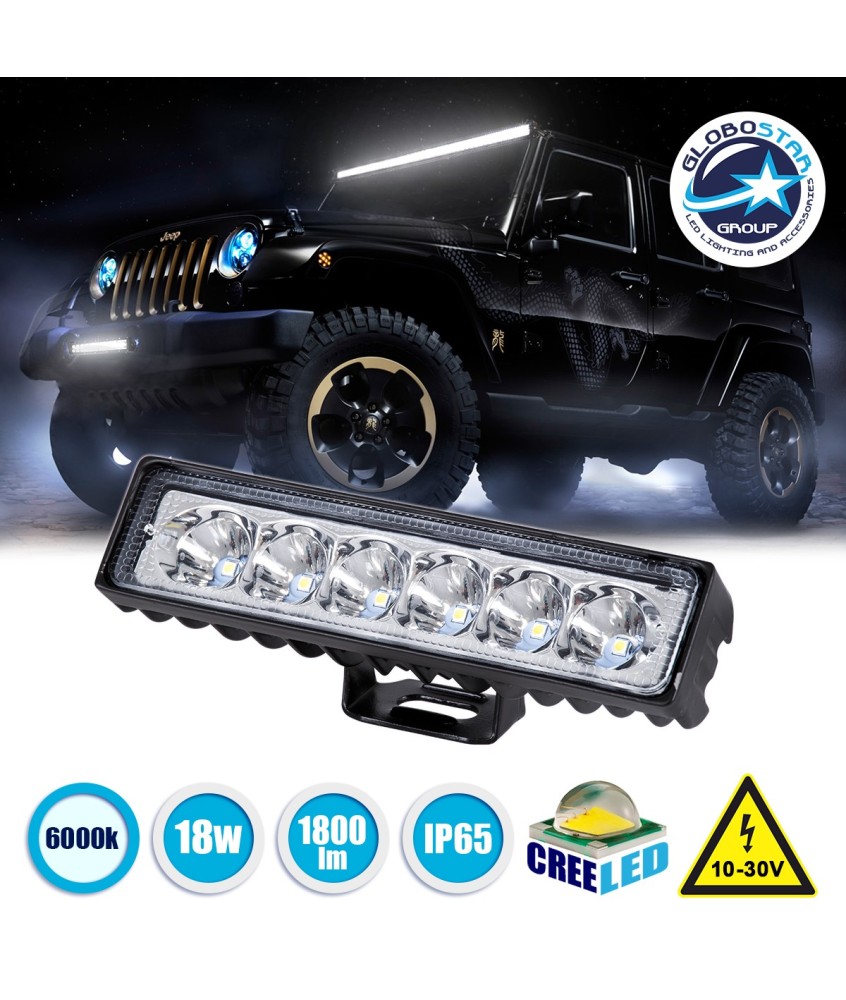 GloboStar® 85448 PRO Series Μπάρα Σήμανσης - Φώτα Ημέρας - DRL για Αυτοκίνητα & Φορτηγά LED CREE XBD 18W 1800lm DC 10-30V Αδιάβροχη IP65 Ψυχρό Λευκό 6000K